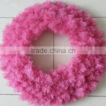 Wholesale 50cm artificial pink christmas wreath