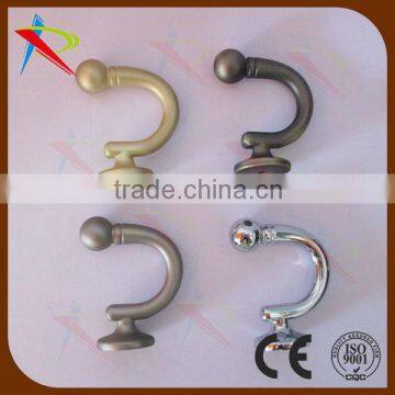 Pair Of Quality Curtain Tie Back, Hold Backs Black Chrome Brass Metal Screw Hooks                        
                                                Quality Choice