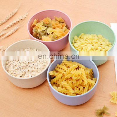 Eco-friendly Biodegradable Cereal 16oz Plastic Bowl Setfiber Food  Rice 12cm Cutlery Dinnerfiber Salad Wheat Straw Bowl