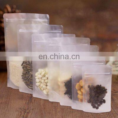 Resealable Transparent Stand Up Zip Lock Plastic Bags for food packaging