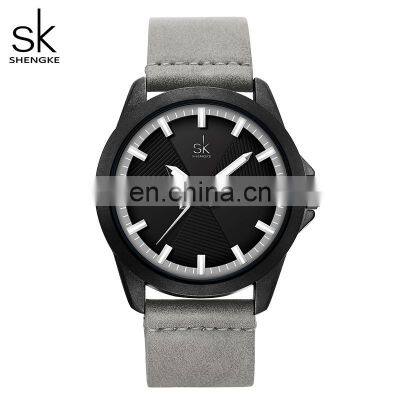 SHENGKE Unisex Business Watches K0120G Luminous Pointer Watch PU Leather Quartz Sports Wristwatches Relogio Masculino
