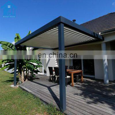 Waterproof Metal Gazebo Electric Adjustable Aluminum Pergola Parts For Backyard