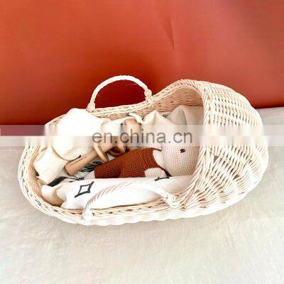 High Quality Rattan doll Cradle Bassinet, Crib For Doll, Rattan dolls Furniture Wholesale