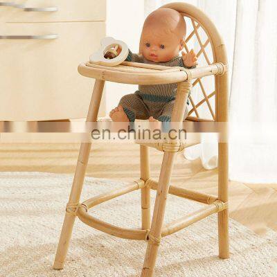 RATTAN TOY HIGH CHAIR Feeding Chair Doll Furniture Retro Boho Kid Dinning Chair Vietnam Manufacturer Cheap Wholesale photo-2