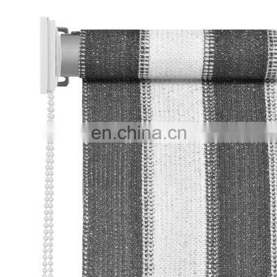 Outdoor Roller Shades Stripe Knitted HDPE Outdoor Window Shade