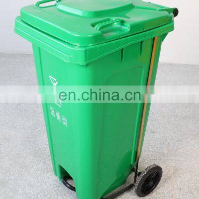 120 Liter Plastic Dustbin Pedal Mobile Garbage Container Trash Can Plastic Waste Bin with Lids