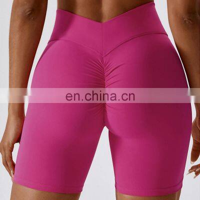 Athletic Wholesale Butt Lift V Shape Sportswear Yoga Shorts Sexy Customize Plus Size High Waist Sports Fitness Women Yoga Shorts photo-2