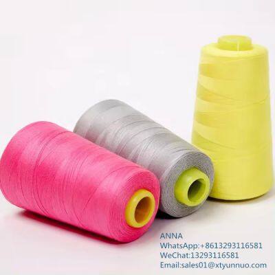 100% Spun Polyester Sewing Thread 40/2 5000yds Dye Patterned Yarn for Garments in Different Colors