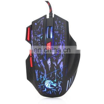 Trade Assurance Supplier Led Glowing Wired Optical Drivers Usb 7d Gaming Mouse Mini Laptop Black Buttons Box Status Lighting ABS