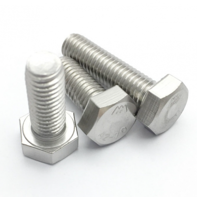 Hex bolt stainless steel without surface treatment fully threaded