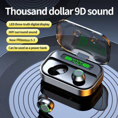 TWS Wireless Earphone Hifi Stereo Surround Mini Earbuds Touch Control LED Display 800mAh Large Capacity Sport Music Headset photo-4