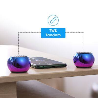 Colorful Wireless Speakers 3D Mini Electroplating Round Steel Cannon Blue Tooth Speaker Radio Support U Disk Subwoofer photo-4