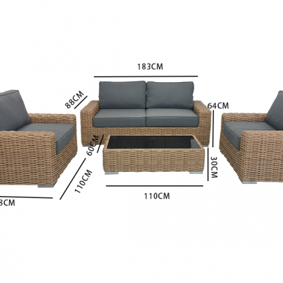 Aluminium Sofa Outdoor Luxury Sofa Garden Outdoor Furniture 4pcs Patio Set