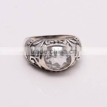 WHITE TOPPAZ RING ,925 sterling silver jewelry wholesale,WHOLESALE SILVER JEWELRY,SILVER EXPORTER,SILVER JEWELRY FROM INDIA