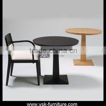 DT-058 Round Shape Wood Coffee Shop Dining Table