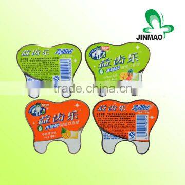 Xylitol gum aluminium film decorative adhesive labels