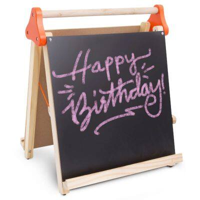 Wooden Magnetic Chalkboard Whiteboard Kids Tabletop Play Easel With Blackboard Chalkboard Drawing Board Children's Wooden Easel