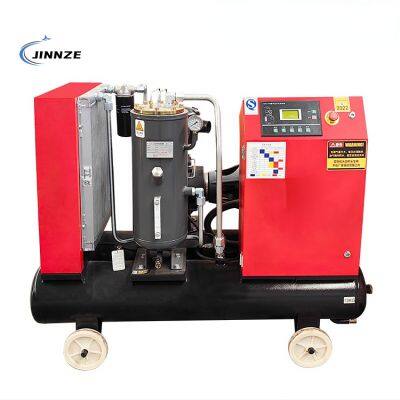 China Portable 10HP 10 bar 120L Tank Featuring Core Components Motor Pump 380V/50Hz 7.5kw Industrial Air Screw Compressor