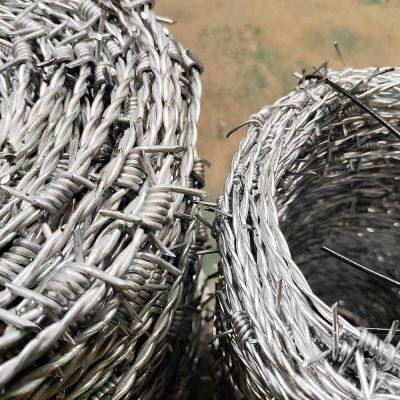 Wholesale Price Barbed Wire Fence PVC Galvanized Barbed Iron Wire Per Roll Customized Size Protective Barbed Wire Coil photo-3