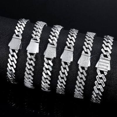 Width Bling CZ Miami Cuban Link Chain Bracelet Hip Hop Micro Pave 5A Clear Cubic Zirconia Cuban Jewelry For Men photo-4