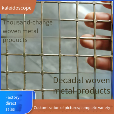 Titanium-plated Embossed Woven Mesh for Building Exterior Wall Decoration, Indoor Screen Partitions for Hotels, Diamond-shaped Stainless Steel Decorative Mesh photo-3