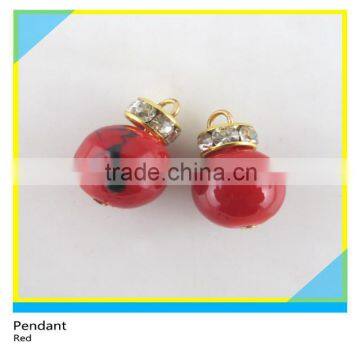 Crystal Pendant Sew on Clear Chaton mix Red Plastic Ball Round 12mm Diameter