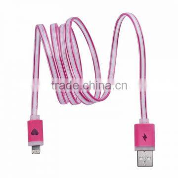 2016 guangdong manufacturer wholesale led usb data cable fashion lighting usb cable for iphone