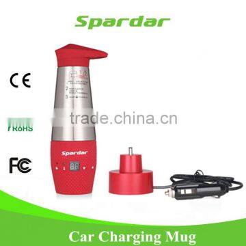 RED Mini LOGO custom made Auto Car Mug with 12V Car Adpater