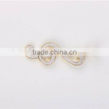 925 Silver Artificial Diamond Round Ring Pendant for Women Musical Notes Pendant photo-2