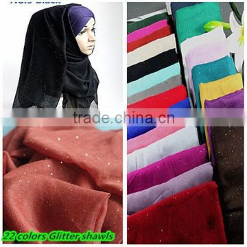 Fashion Shining Solid Color Cotton Voile Arab Hijab Muslim Head Scarf For Woman                        
                                                Quality Choice