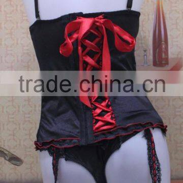 Black Red Sexy Shapewear,slimming Body Suit With Red Bow photo-3