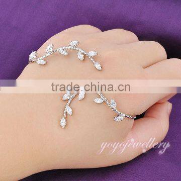 Branch design crystal wire dubai gold bracelet latest models