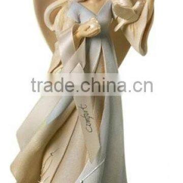 New Products 2016 Beautiful Pearlescent Wings and Birds Comfort Angel Figure Statue