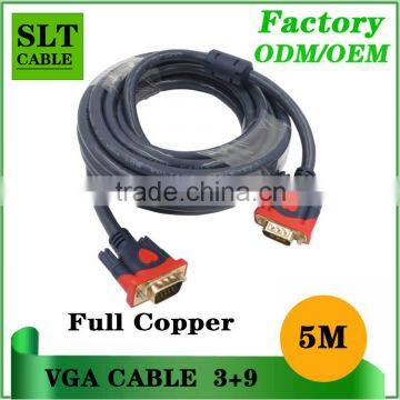 Patented model factory wholesales VGA-VGA Standard 15-Pin VGA Male to VGA Male Cable 5m