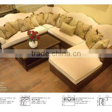 Modern design U shaped sectional sofa set Wood frame fabric sofa designs and prices American sofa design