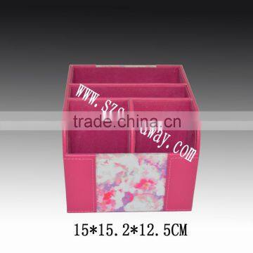 Pu faux leather Popular Beauty Organizer makeup case/ pink makeup box/jewelry make