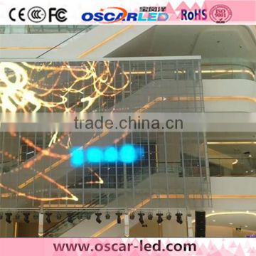 XR 16H full color glass led board display/ rgb transparent glass led display board