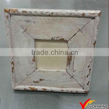 Shabby Wood Square Small White Picture Frame