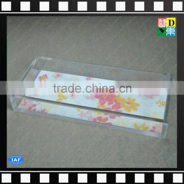 Luxury Clear Acrylic Serving Tray With Printing Pattern From China