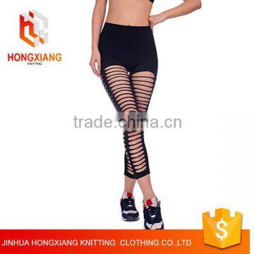 Hongxiang Women Tight Club Hole Sexy Black Plus Size Yaga Leggings