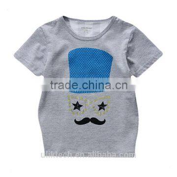 hot sale kids boys summer t-shirt trade assurance supplier high quality mustache smiling face