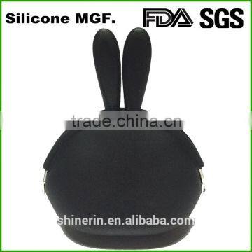 Women Cute Flower Rabbit Shape Silica gel Mini Coin Purse Change Case