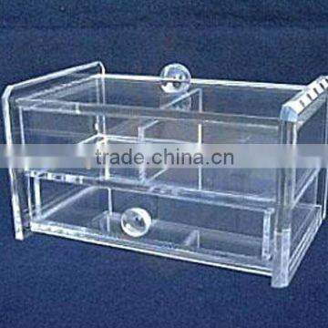 Clear acrylic case with black base