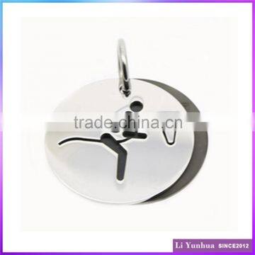 Stainless Steel Jewelry Round Human Pattern Two-In-One Laser-cut Pendant