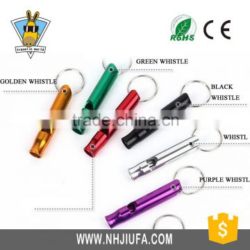 JF promotion colorful aluminum alloy outdoor whistle,high quality outdoor tools,lifesaving whistle