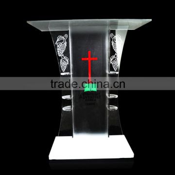 lowest price acrylic organic glass pulpit church podium