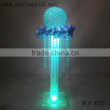 New design high quality crystal with led light vase wedding decoration for wedding decoration supplies in guangzhou(MCP-070)