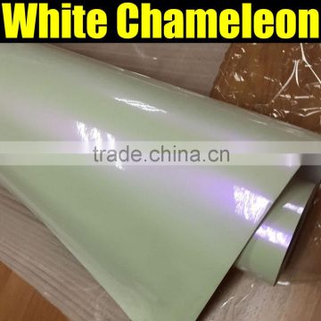 newest high quality white chameleon vinyl wrap 1.52*20m per roll