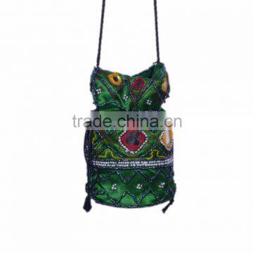 Embroidered Satin Fabric Jewellery Mirror Pouch photo-3