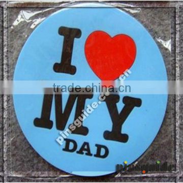 Wholesale Custom I Love My Dad Soft Rubber Cup Mat For Father's Gift